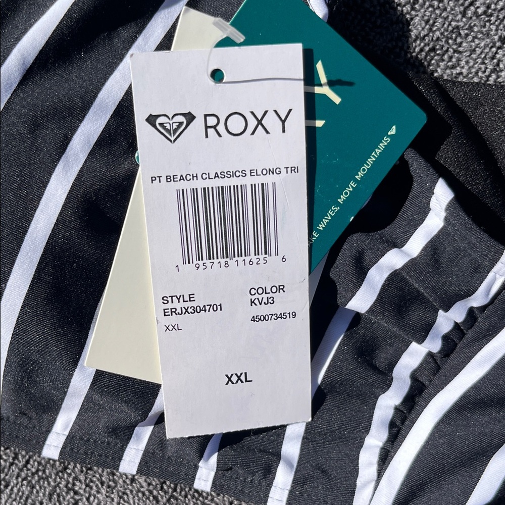 Roxy Black and White Striped Bikini Top - Picture 3 of 4